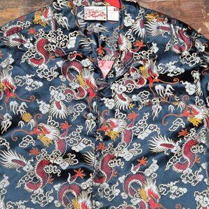 Dragon Print Button Up
